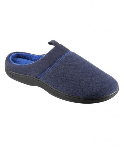 Men's Microterry Jared Hoodback Slippers Blue $11.70 Shoes