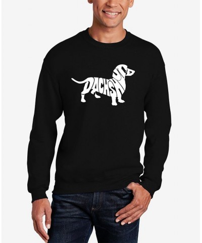 Men's Word Art Crewneck Dachshund Sweatshirt Black $21.50 Sweatshirt