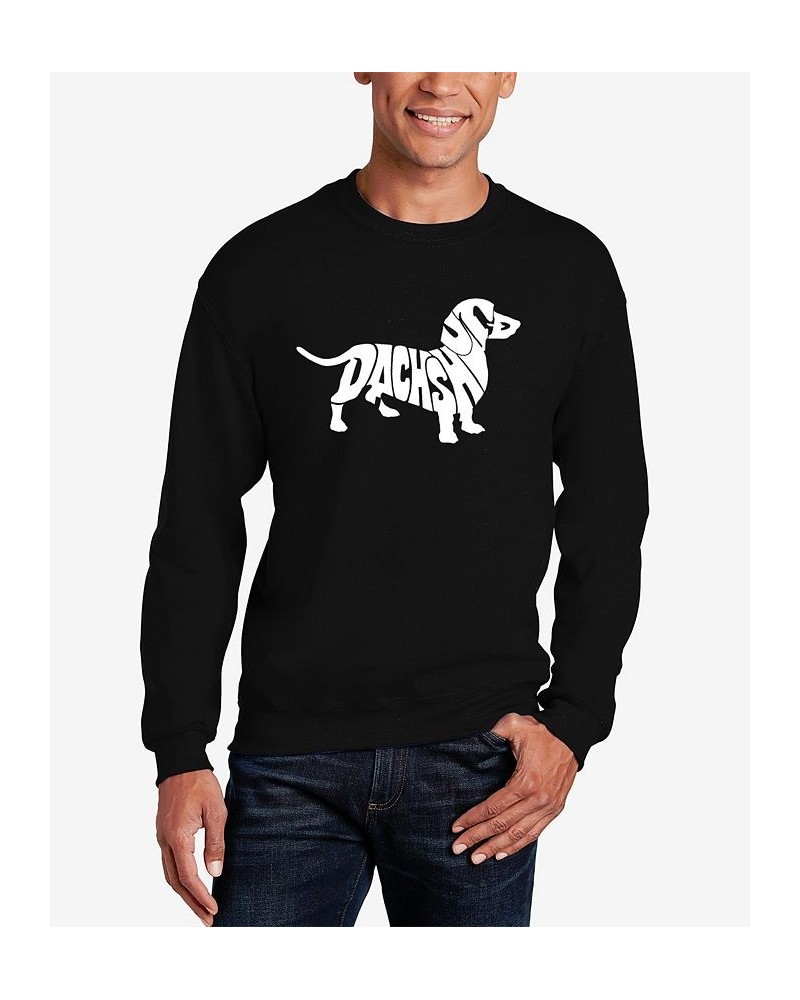 Men's Word Art Crewneck Dachshund Sweatshirt Black $21.50 Sweatshirt