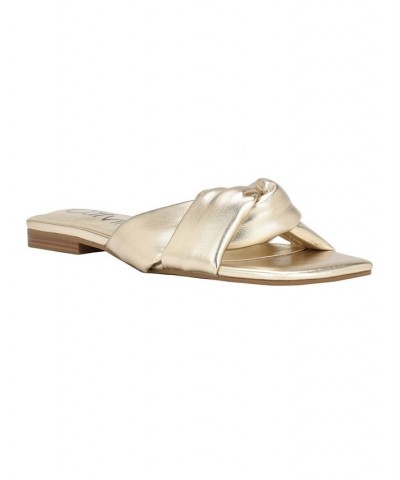Women's Marita Casual Slip-on Flat Sandals Yellow $38.27 Shoes