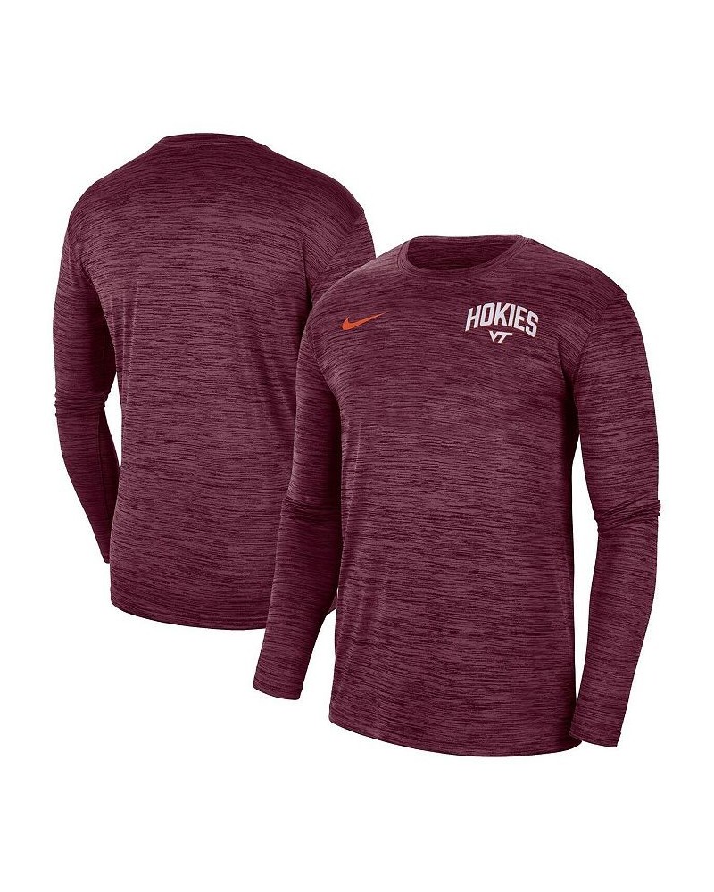 Men's Maroon Virginia Tech Hokies 2022 Sideline Game Day Velocity Performance Long Sleeve T-shirt $27.50 T-Shirts