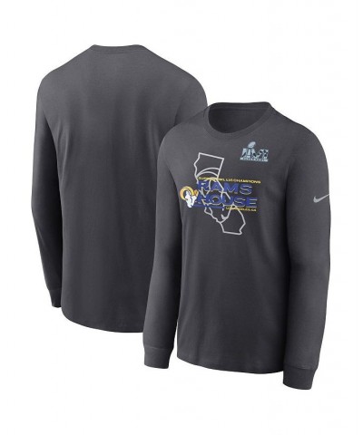 Men's Anthracite Los Angeles Rams Super Bowl LVI Champions Hometown Long Sleeve T-shirt $27.03 T-Shirts