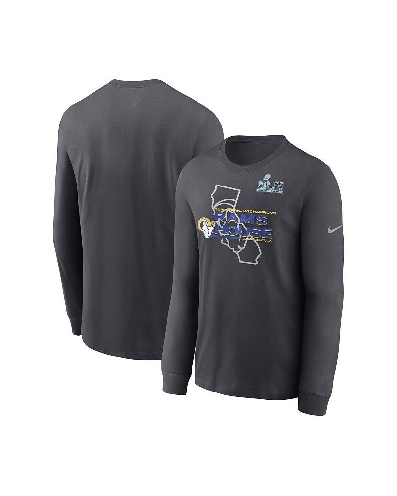 Men's Anthracite Los Angeles Rams Super Bowl LVI Champions Hometown Long Sleeve T-shirt $27.03 T-Shirts