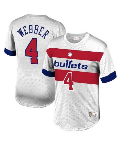 Men's Chris Webber White Washington Bullets Mesh T-shirt $54.00 T-Shirts