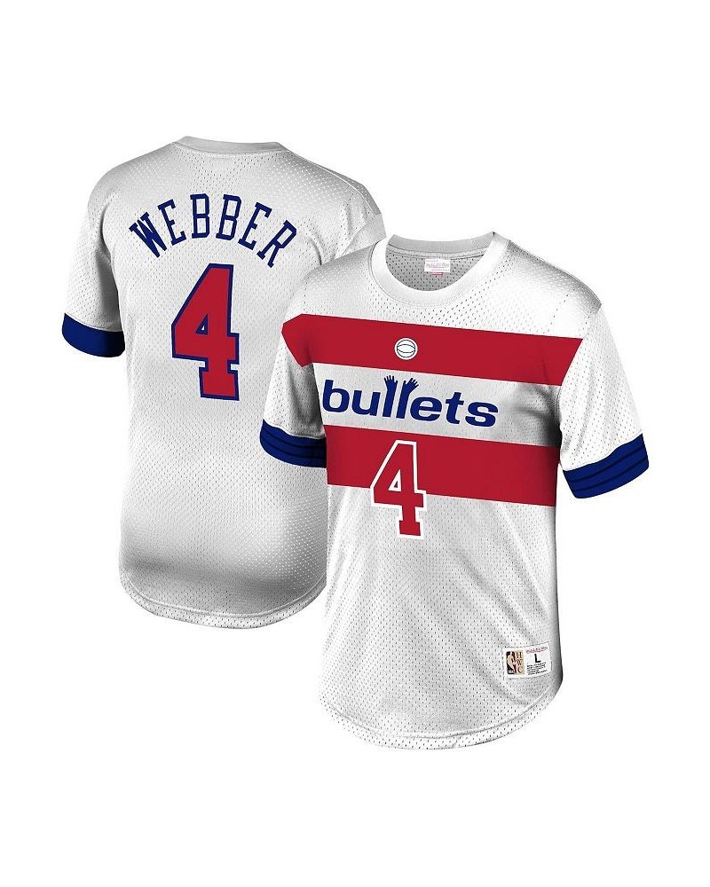 Men's Chris Webber White Washington Bullets Mesh T-shirt $54.00 T-Shirts