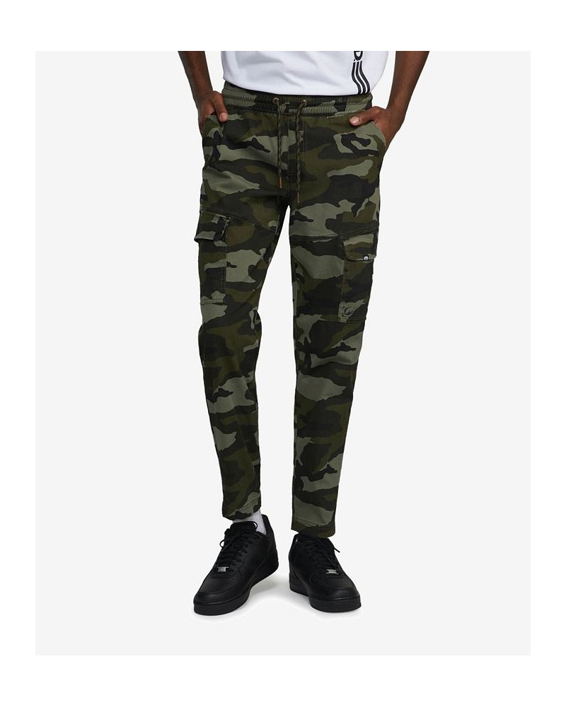 Men's Front Flip Cargo Joggers Green $35.10 Pants