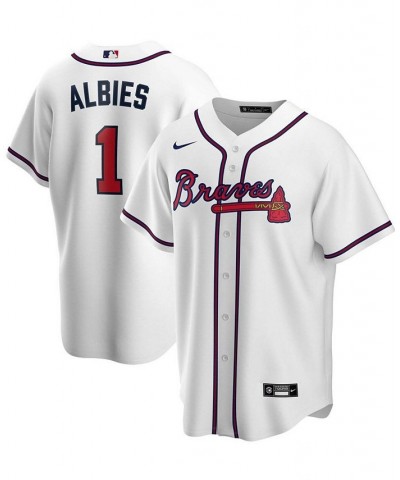 Men's Ozzie Albies White Atlanta Braves Home Replica Player Name Jersey $53.65 Jersey