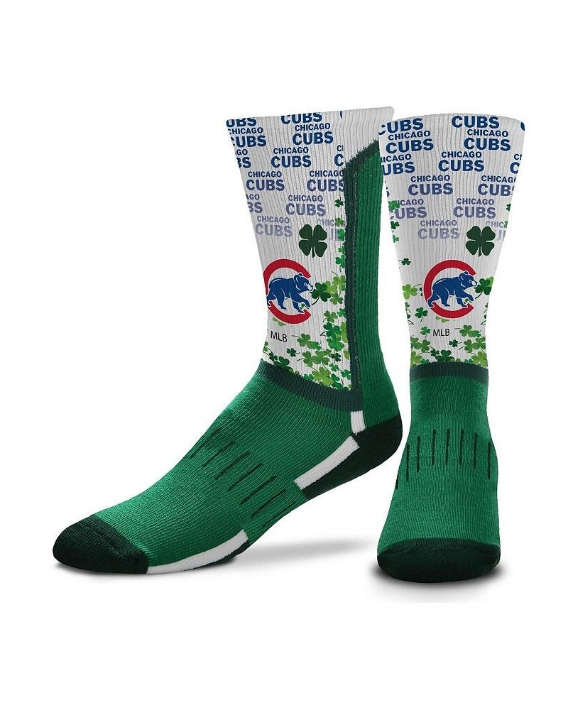 Men's Chicago Cubs Four Leaf St. Patrick's Day V-Curve Crew Socks $12.88 Socks