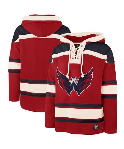 Men's Red Washington Capitals Superior Lacer Logo Pullover Hoodie $49.60 Sweatshirt