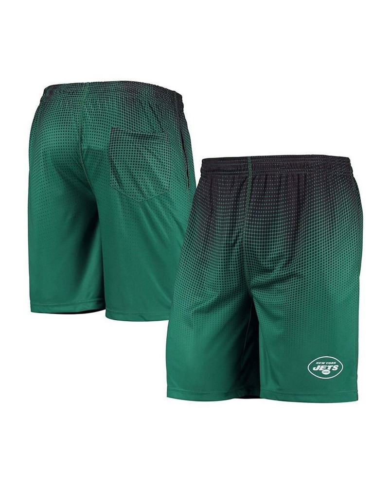 Men's Green, Black New York Jets Pixel Gradient Training Shorts $18.04 Shorts