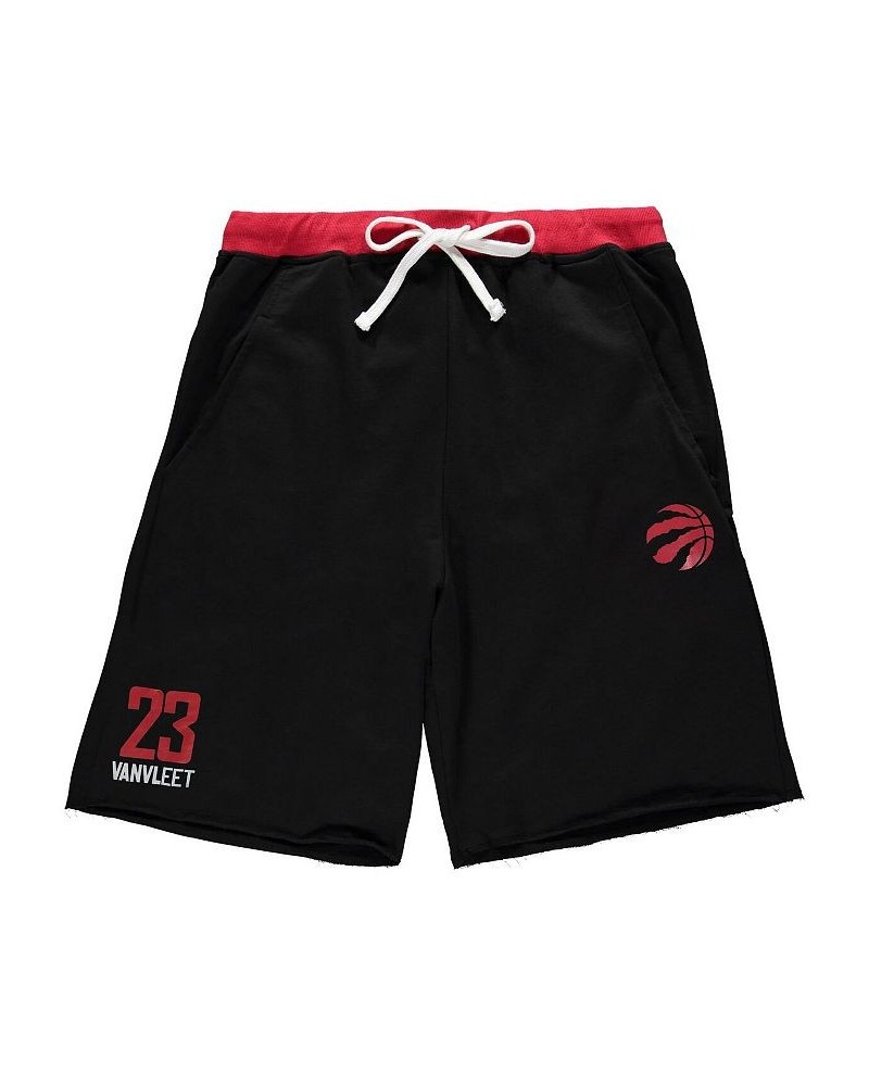 Men's Fred VanVleet Black and Red Toronto Raptors Big and Tall French Terry Name and Number Shorts $20.79 Shorts