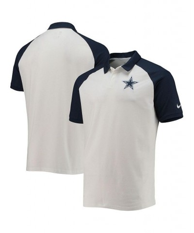 Men's White Dallas Cowboys Performance Tri-Blend Raglan Polo Shirt $37.60 Polo Shirts