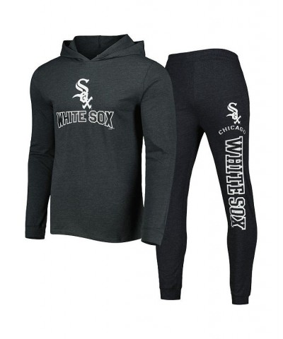 Men's Heather Black and Heather Charcoal Chicago White Sox Meter Pullover Hoodie and Joggers Set $47.69 Pajama