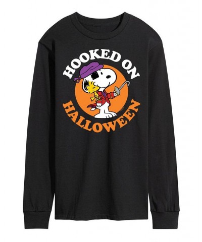 Men's Peanuts Hooked on Halloween T-shirt Black $24.93 T-Shirts