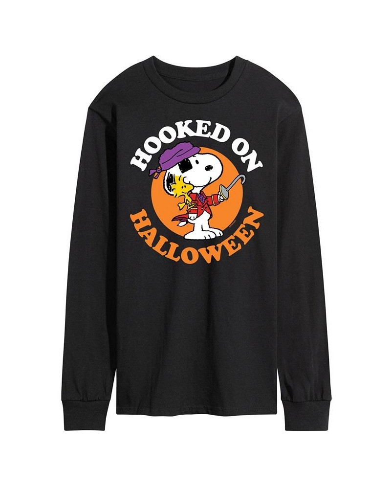 Men's Peanuts Hooked on Halloween T-shirt Black $24.93 T-Shirts