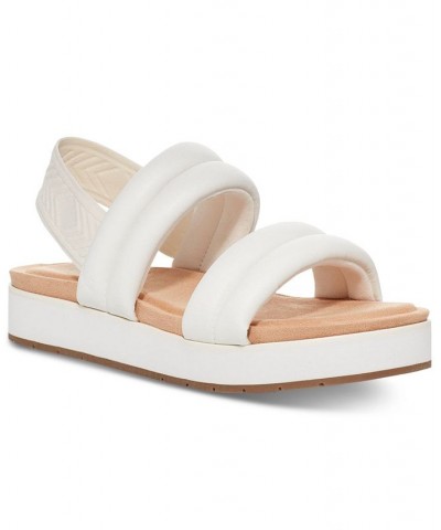 Women's Anida Puffer Slingback Platform Sandals White $44.19 Shoes
