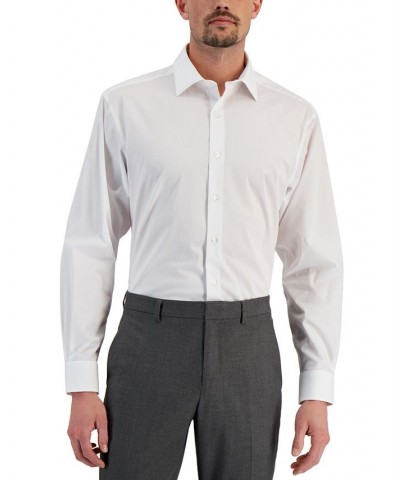 Men's Regular Fit 2-Way Stretch Stain Resistant Dress Shirt White $19.50 Dress Shirts