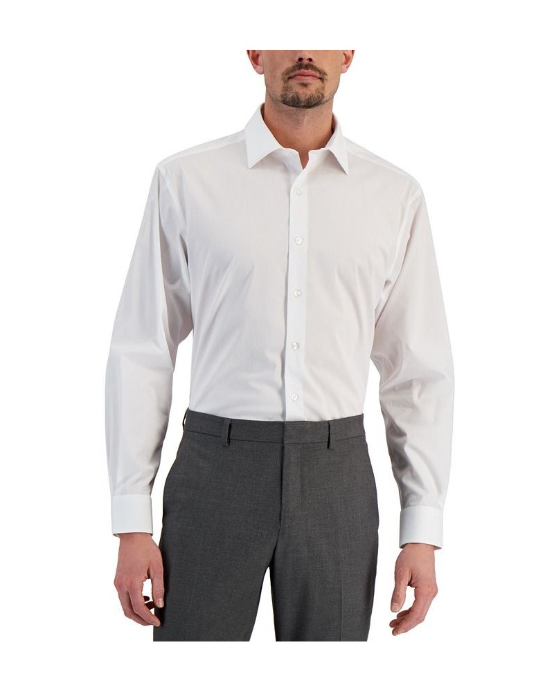 Men's Regular Fit 2-Way Stretch Stain Resistant Dress Shirt White $19.50 Dress Shirts