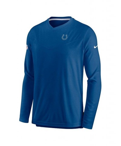 Men's Royal Indianapolis Colts 2022 Sideline Coach Chevron Lock Up Performance Long Sleeve V-Neck T-shirt $32.20 T-Shirts