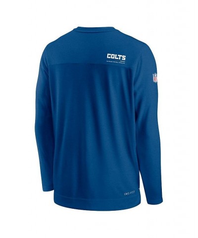 Men's Royal Indianapolis Colts 2022 Sideline Coach Chevron Lock Up Performance Long Sleeve V-Neck T-shirt $32.20 T-Shirts