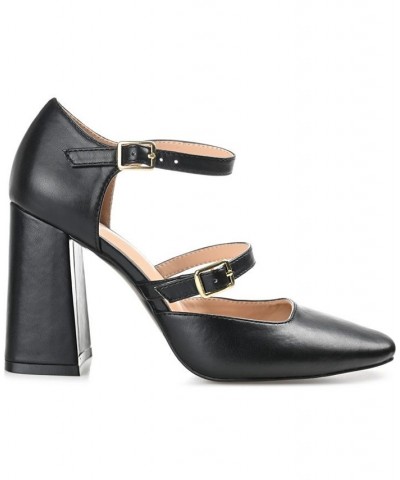 Women's Isadorah Double Strap Heels Black $50.99 Shoes