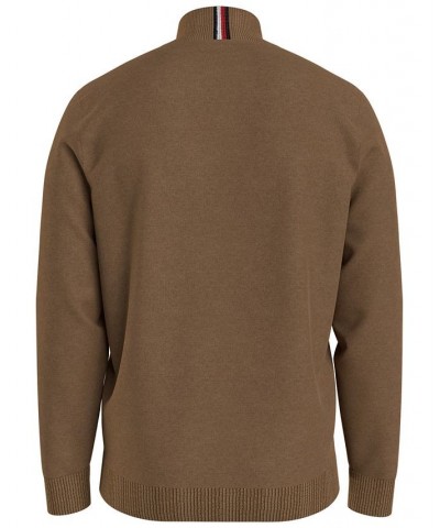 Men's Colorblocked Stripe Full-Zip Sweater Brown $20.58 Sweaters