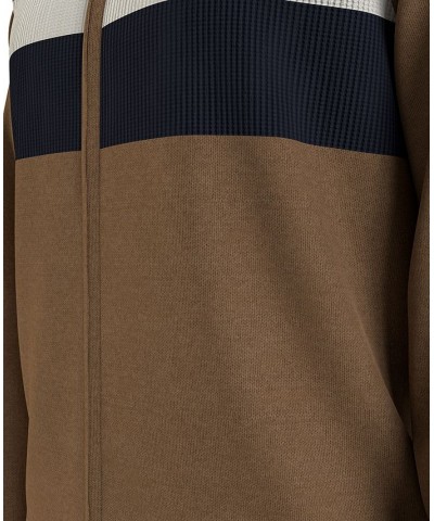 Men's Colorblocked Stripe Full-Zip Sweater Brown $20.58 Sweaters