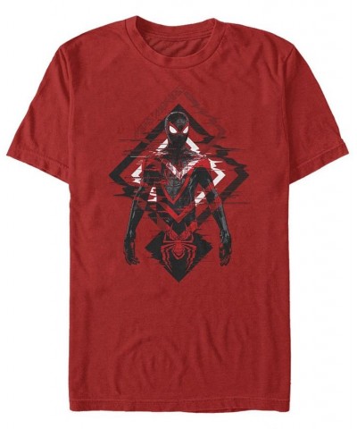 Men's Triangle Waves Short Sleeve Crew T-shirt Red $19.24 T-Shirts