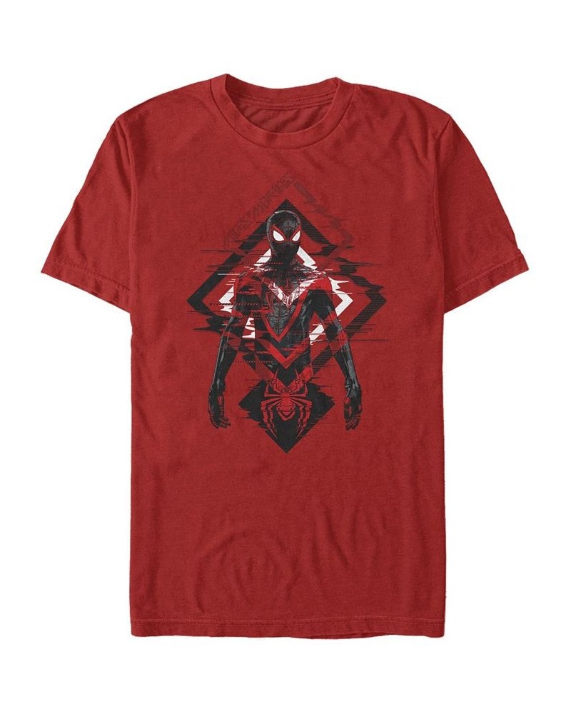 Men's Triangle Waves Short Sleeve Crew T-shirt Red $19.24 T-Shirts