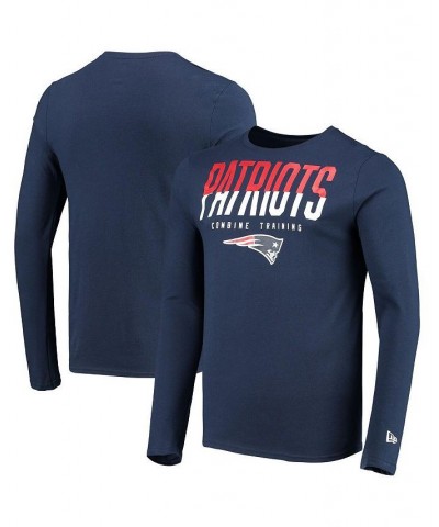 Men's Navy New England Patriots Combine Authentic Split Line Long Sleeve T-shirt $19.11 T-Shirts