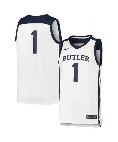Men's 1 White Butler Bulldogs Team Replica Basketball Jersey $49.49 Jersey