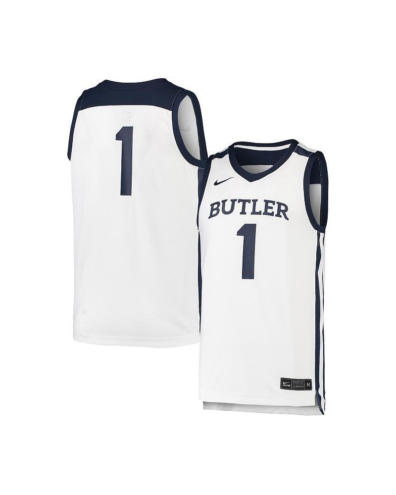 Men's 1 White Butler Bulldogs Team Replica Basketball Jersey $49.49 Jersey