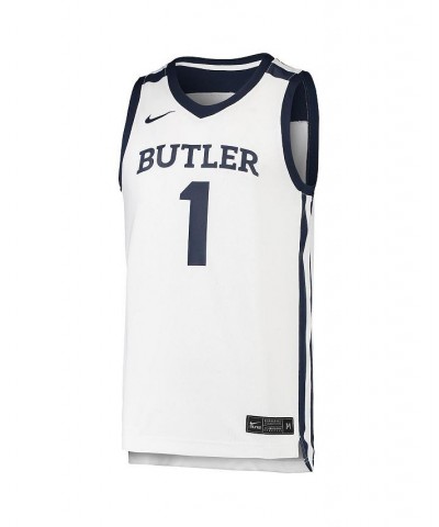 Men's 1 White Butler Bulldogs Team Replica Basketball Jersey $49.49 Jersey