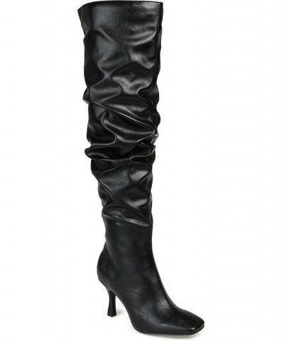 Women's Kindy Extra Wide Calf Slouch Boots Black $41.60 Shoes