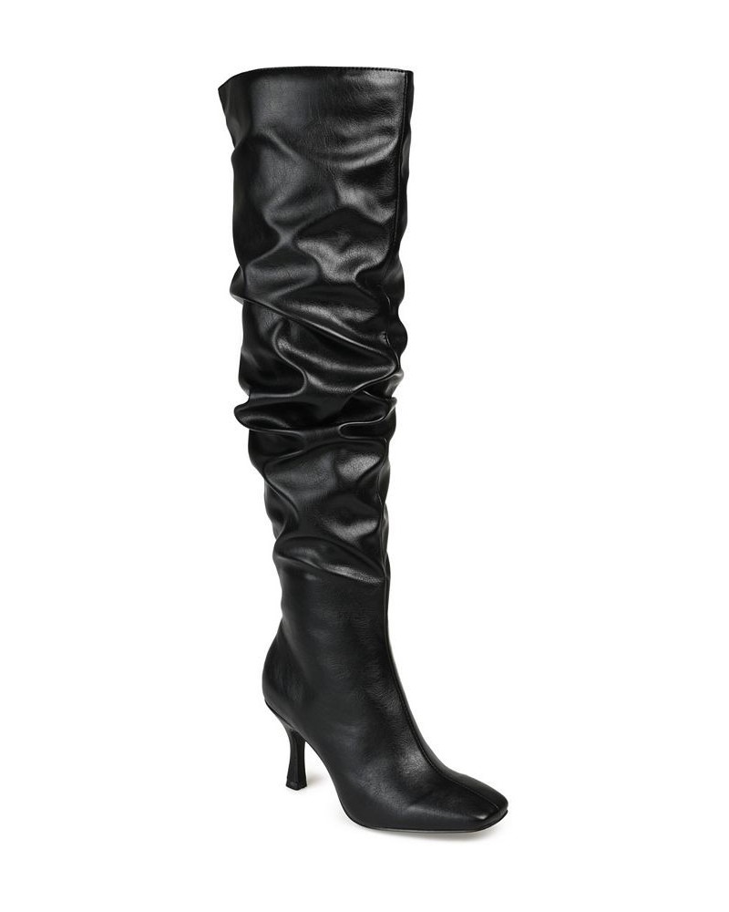 Women's Kindy Extra Wide Calf Slouch Boots Black $41.60 Shoes