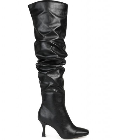 Women's Kindy Extra Wide Calf Slouch Boots Black $41.60 Shoes