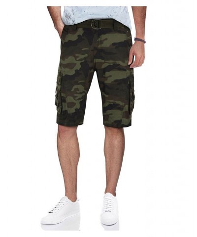 Men's Belted Snap Detail Cargo Shorts PD06 $34.22 Shorts