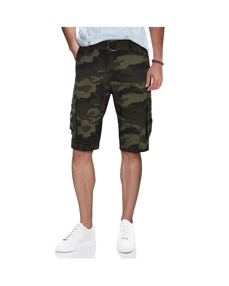 Men's Belted Snap Detail Cargo Shorts PD06 $34.22 Shorts