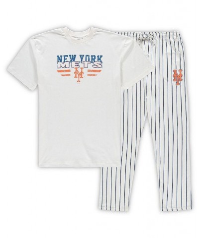 Men's White, Royal New York Mets Big and Tall Pinstripe Sleep Set $35.00 Pajama
