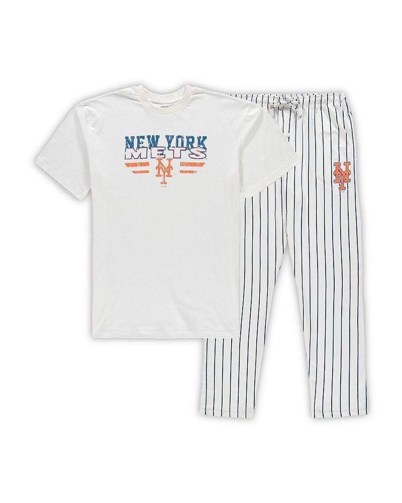 Men's White, Royal New York Mets Big and Tall Pinstripe Sleep Set $35.00 Pajama