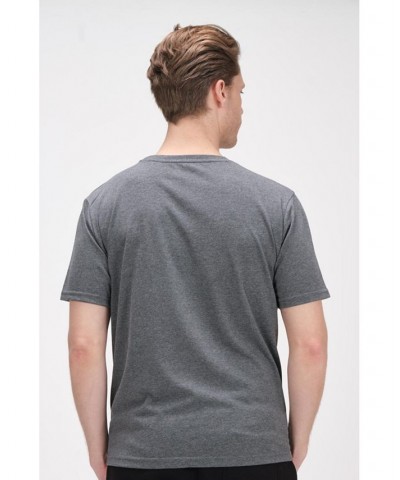 Men's Modern Print Fitted Palms T-shirt Silver $36.40 T-Shirts