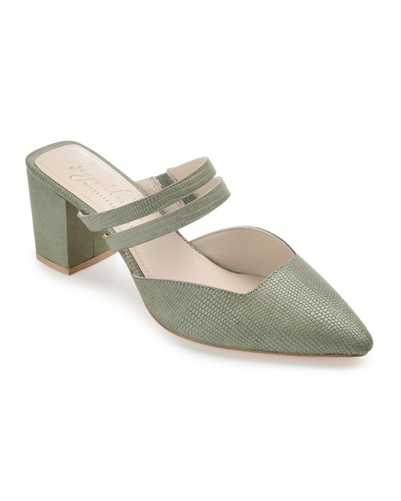 Women's Kaitlynn Slip On Heels Green $49.20 Shoes