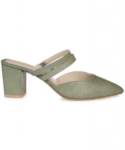 Women's Kaitlynn Slip On Heels Green $49.20 Shoes