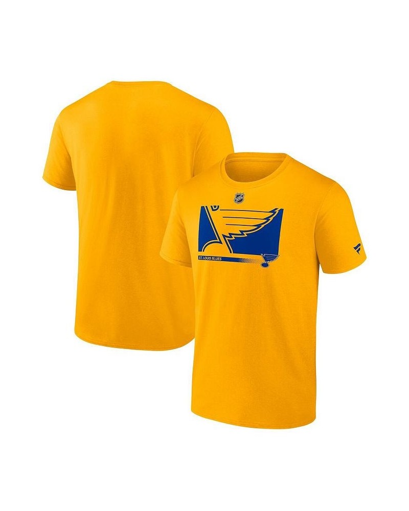 Men's Branded Gold St. Louis Blues Authentic Pro Core Collection Secondary T-shirt $23.59 T-Shirts