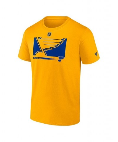 Men's Branded Gold St. Louis Blues Authentic Pro Core Collection Secondary T-shirt $23.59 T-Shirts