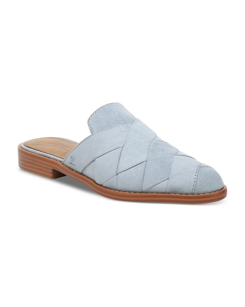 Women's Hendrix Slip-On Woven Mule Flats Blue $51.23 Shoes