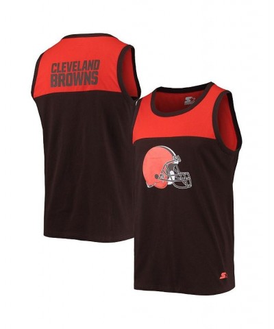 Men's Brown, Orange Cleveland Browns Team Touchdown Fashion Tank Top $29.99 T-Shirts