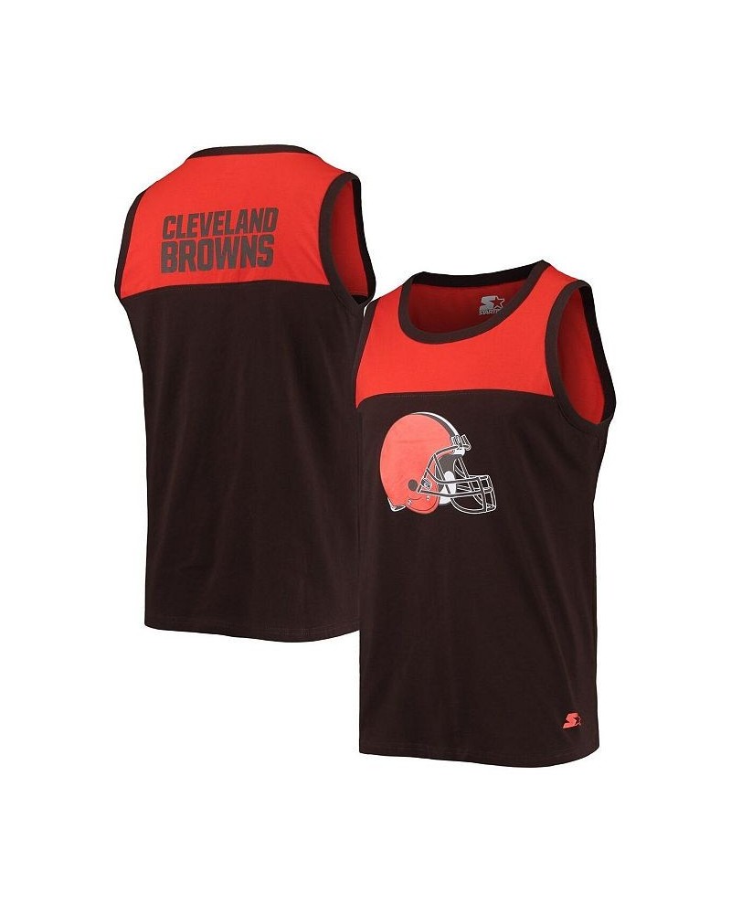 Men's Brown, Orange Cleveland Browns Team Touchdown Fashion Tank Top $29.99 T-Shirts