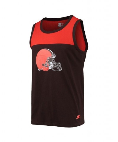 Men's Brown, Orange Cleveland Browns Team Touchdown Fashion Tank Top $29.99 T-Shirts