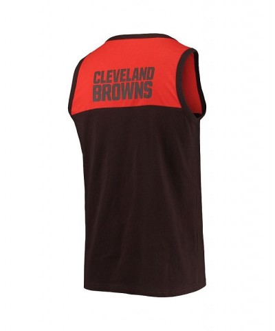 Men's Brown, Orange Cleveland Browns Team Touchdown Fashion Tank Top $29.99 T-Shirts